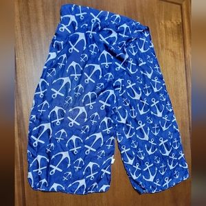 Navy Blue Anchor Swimsuit Sarong/Scarf NWOT